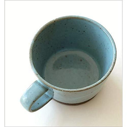 Made in Japan Seto-yaki Ceramic Mug - Stylish Aqua Blue Modern Handmade Tea & Coffee Cup