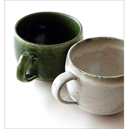 Seto-Yaki Ceramic Coffee Mug – Japanese Handcrafted Comb-Pattern Chamfered Round Design