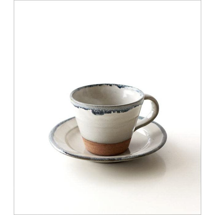 Seto-yaki Ceramic Cup & Saucer 170ml Made in Japan Coffee Cup Set Nuvola Blue Microwave/Dishwasher Safe