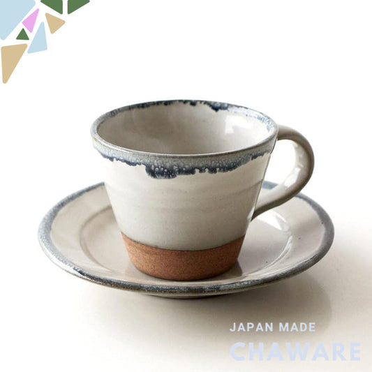 Seto-yaki Ceramic Cup & Saucer 170ml Japan-made Coffee Cup Set Nuvola Blue Microwave/Dishwasher Safe