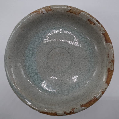 Utsuwa Roan Seto-yaki Shinsen 25cm Curry & Pasta Plate Iga Ash Glaze Gray Made in Japan