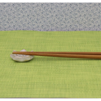 Craftsman House Ceramic Chopstick Rest, White Glaze Lotus Design, Made in Japan (Setoyaki) Tableware