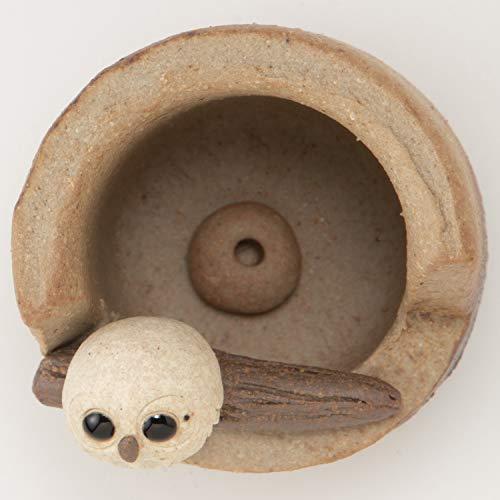 Shigaraki Ware Ceramic Owl Incense Holder & Dish — Made in Japan