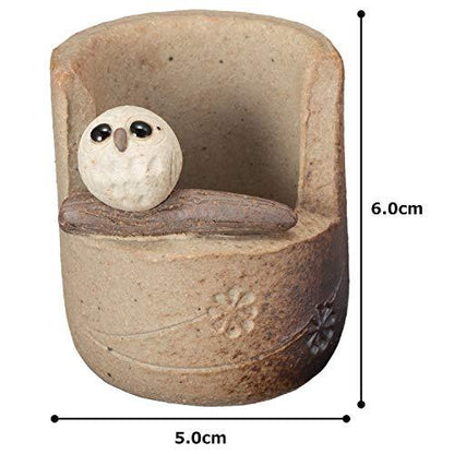Shigaraki Ware Ceramic Owl Incense Holder & Dish — Made in Japan