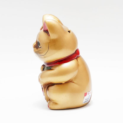 Seto-Yaki Hand-Painted Ceramic Maneki Neko Piggy Bank - 6.3-inch Japanese Lucky Cat Figurine for Home Decor, Good Fortune and Prosperity