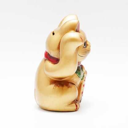 Seto-Yaki Hand-Painted Ceramic Maneki Neko Piggy Bank - 6.3-inch Japanese Lucky Cat Figurine for Home Decor, Good Fortune and Prosperity