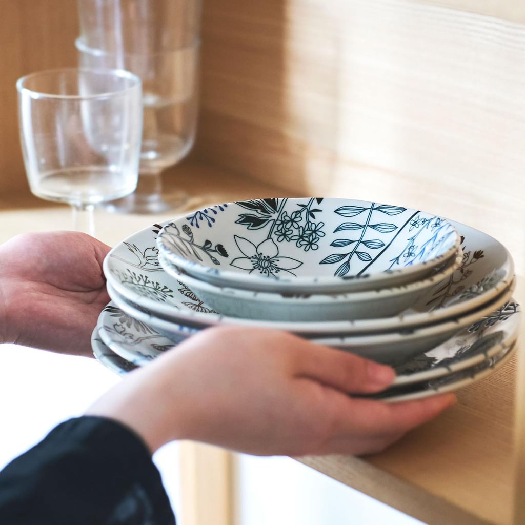 aito Flower Pattern Mino ware Salad/Cereal Bowl 16×4cm Dishwasher & Microwave Safe Made in Japan