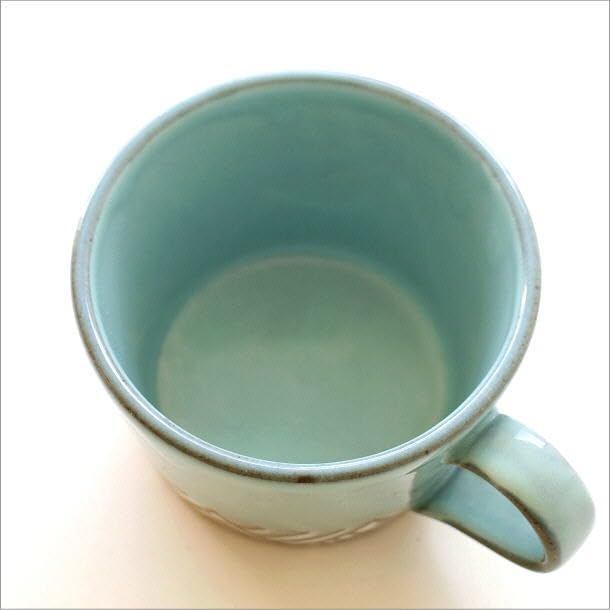 Stylish Large Aqua Ceramic Coffee Mug - Japanese Seto-Yaki Pottery, Wa-Modern Design, Made in Japan