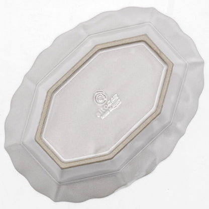 aito Seisakusho "Olive" 19×14cm Seto Ceramic Curry & Salad Plate – Relief Design, Microwave & Dishwasher Safe, Made in Japan