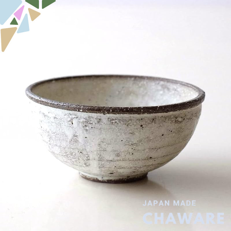 Seto Ware Kohiki Ceramic Rice Bowl, Japanese Made, 12×6cm, Modern Wafu Style, Microwave Safe