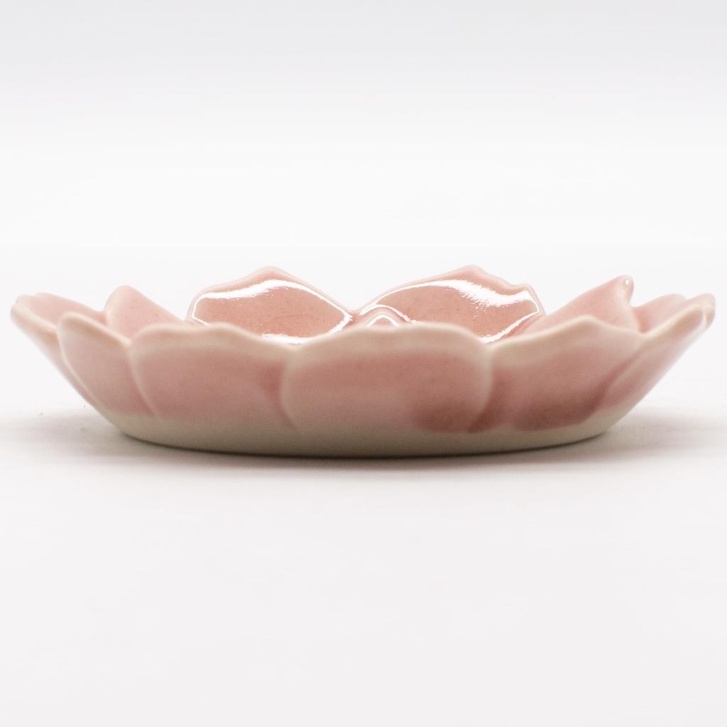 aito 'Katachi' 8cm Small Ceramic Plate Anemone Coral Pink Seto-yaki Microwave & Dishwasher Safe Japan