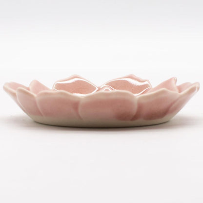 aito 'Katachi' 8cm Small Ceramic Plate Anemone Coral Pink Seto-yaki Microwave & Dishwasher Safe Japan