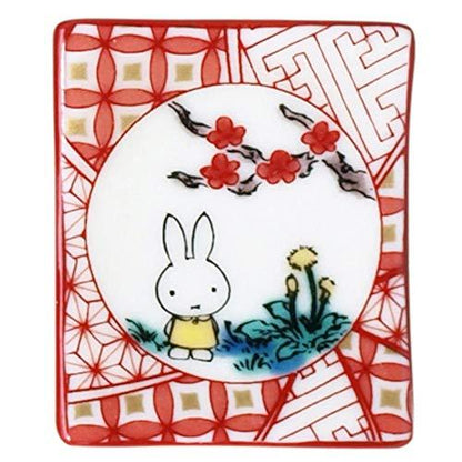 Miffy Kutani Ware Chopstick Rest, Akae Red Painting Japanese Ceramic Tableware 211348