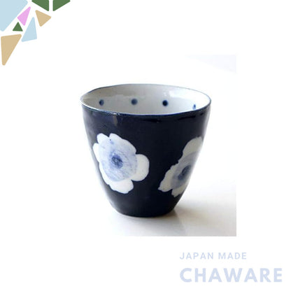 Stylish Japanese Seto-yaki Ceramic Yunomi Tea Cup 210cc RURI Free Cup - Cute Handcrafted Pottery