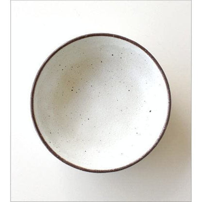 Kohiki Shallow Ceramic Japanese Bowl Plate Seto-yaki Mid-Size Multi-Use Porcelain Bowl Made in Japan