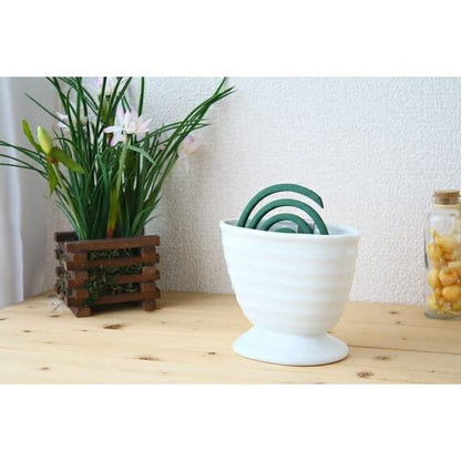 Cerapockke Japanese Seto-yaki Ceramic Mosquito Coil Holder Case with Metal Stand - Summer Essential