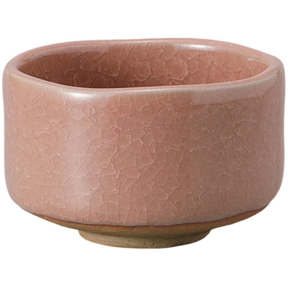 Matcha Bowl 11.4x7cm Pink Crackle Glaze Mino Ware Tea Ceremony Pottery Made in Japan