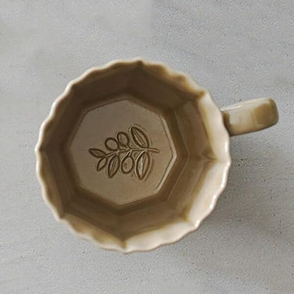 Antique Olive Relief Mug 300ml Seto Ware 9x8.4cm Microwave/Dishwasher Safe Japan-made Gift 2025