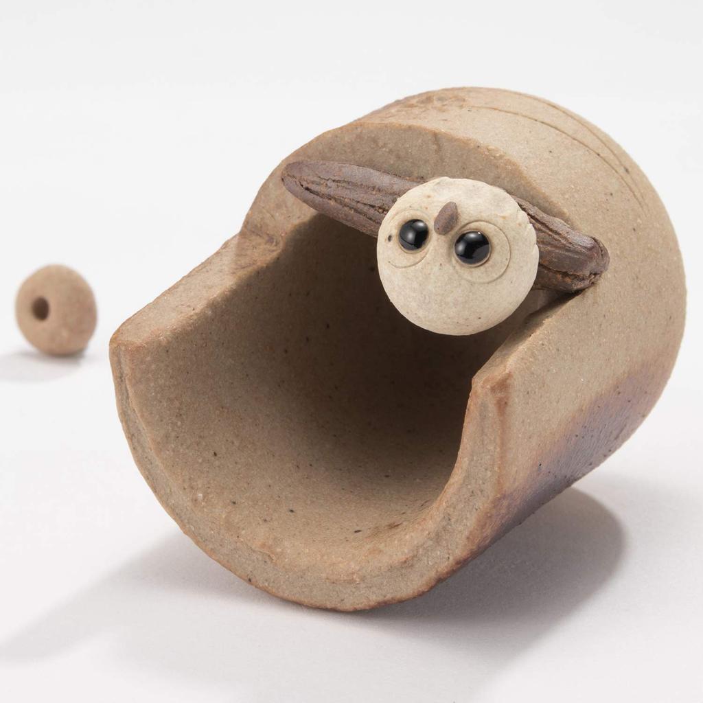 Shigaraki Ware Ceramic Owl Incense Holder & Dish — Made in Japan