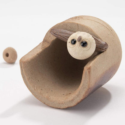 Shigaraki Ware Ceramic Owl Incense Holder & Dish — Made in Japan