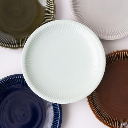 aito Sogi 21cm Ceramic Plate - Light Blue Mino-yaki, Microwave & Dishwasher Safe, Made in Japan