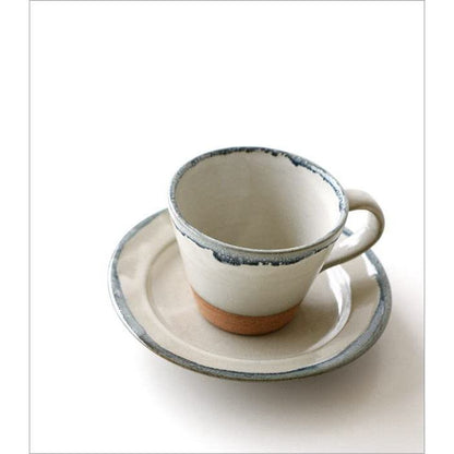 Seto-yaki Ceramic Cup & Saucer 170ml Made in Japan Coffee Cup Set Nuvola Blue Microwave/Dishwasher Safe