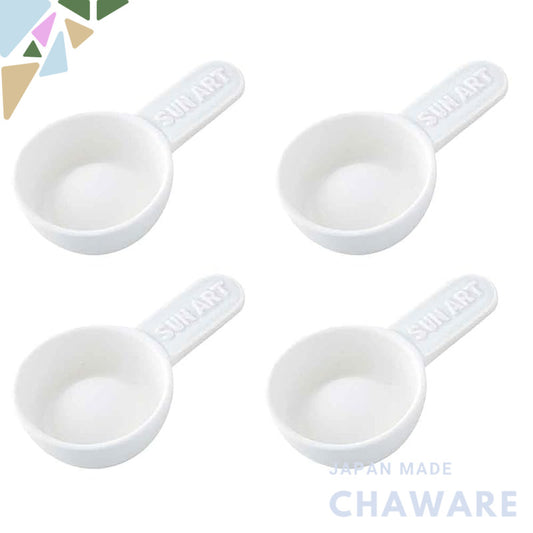 Top Labo Sun Art Seto-yaki Smooth Glaze Ceramic Spoons White 4-Piece Set | Made in Japan
