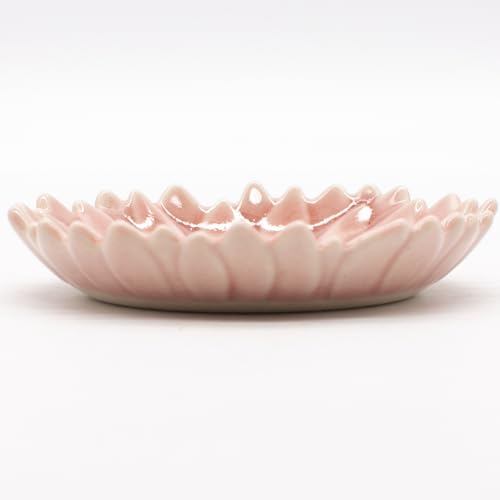 aito "Katachi" Small 7cm Plate - Dahlia Coral Pink Seto-yaki, Microwave & Dishwasher Safe, Japan