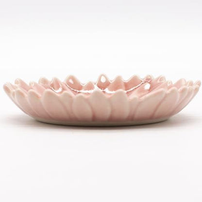 aito "Katachi" Small 7cm Plate - Dahlia Coral Pink Seto-yaki, Microwave & Dishwasher Safe, Japan