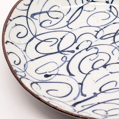 Mino Ware Oval Pasta & Curry Plate, Approx. 25×23 cm – Made in Japan, Microwave & Dishwasher Safe, Handcrafted Pattern