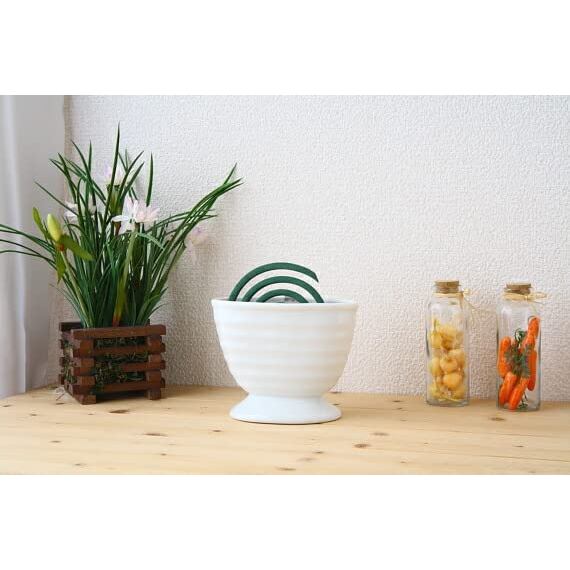 Cerapockke Japanese Seto-yaki Ceramic Mosquito Coil Holder Case with Metal Stand - Summer Essential