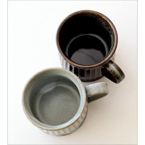 Rococo Seto Ware Ceramic Coffee Mug 200ml — Japanese-Made Modern Shinogi Ridged Design, Microwave & Dishwasher Safe (11×8×8 cm)