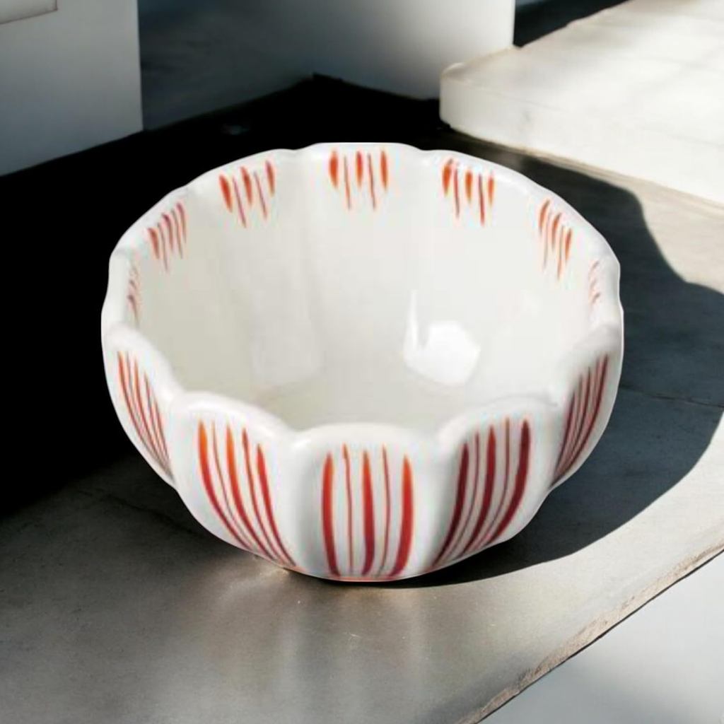 Takumi-style Arita Porcelain 9cm Small Side Plate - Red Jugusa Nadeshiko Pattern, Made in Japan