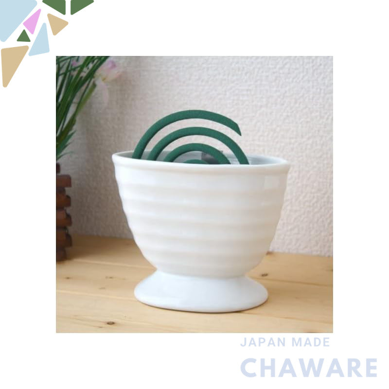 Cerapockke Japanese Seto-yaki Ceramic Mosquito Coil Holder Case with Metal Stand - Summer Essential