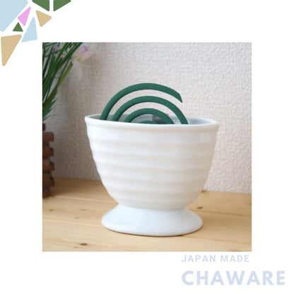 Cerapockke Japanese Seto-yaki Ceramic Mosquito Coil Holder Case with Metal Stand - Summer Essential