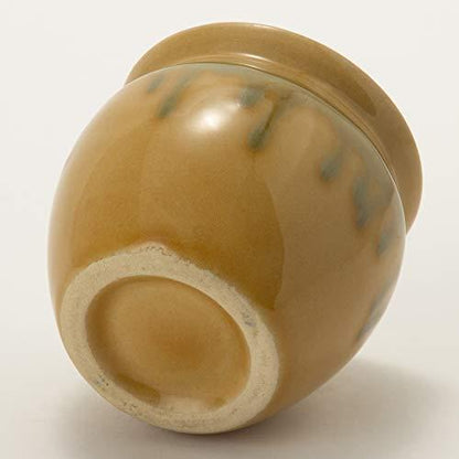 TAMAKI Mini Ceramic Storage Jar Yellow Seto Glaze 120ml 6.8×8.2cm Made in Japan T-534892