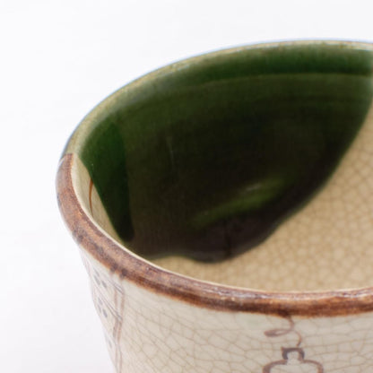Seto Oribe Gourd Yunomi Sencha Cup 7.5x6.5cm 150ml Green Microwave/Dishwasher Safe Japan