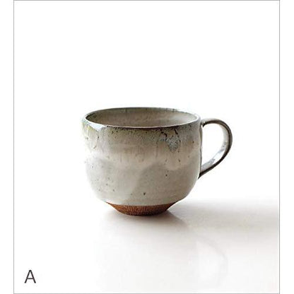 Seto-Yaki Ceramic Coffee Mug – Japanese Handcrafted Comb-Pattern Chamfered Round Design