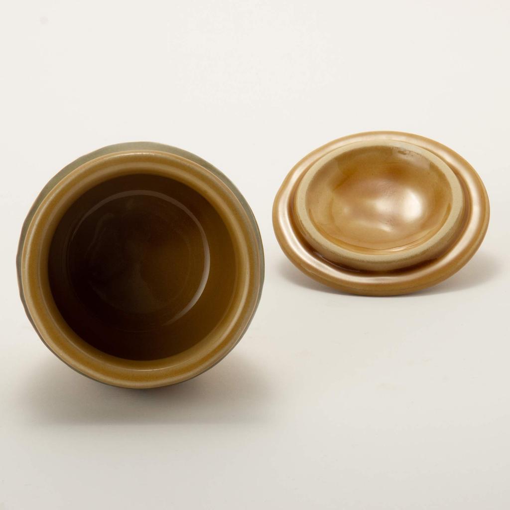 TAMAKI Made in Japan Mini Storage Jar - Kiseto Yellow Glaze, Diameter 8.8cm x Height 9.5cm, 240ml