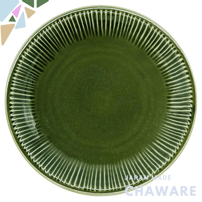 aito Sogi 21cm Plate - Green Mino-yaki Ceramic, Microwave & Dishwasher Safe, Made in Japan