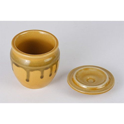 TAMAKI Mini Ceramic Storage Jar Yellow Seto Glaze 120ml 6.8×8.2cm Made in Japan T-534892