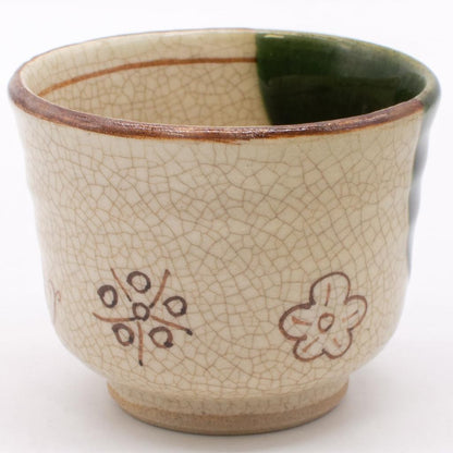 Seto Oribe Gourd Yunomi Sencha Cup 7.5x6.5cm 150ml Green Microwave/Dishwasher Safe Japan