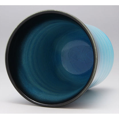 Minoyaki Higashiyama Kiln "Turquoise Blue" Tea Cup, Capacity approximately 190ml, Dimensions approximately 7cm in diameter × 9.5cm in height, Stylish Japanese Tableware, Made in Japan, 551-0062.