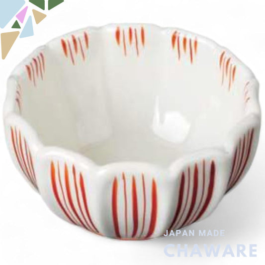 Takumi-style Arita Porcelain 9cm Small Side Plate - Red Jugusa Nadeshiko Pattern, Made in Japan