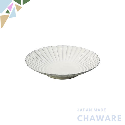 Premium Matte Seto Ware Flower Plate — 23cm x 4.5cm Japanese Ceramic Serving Dish