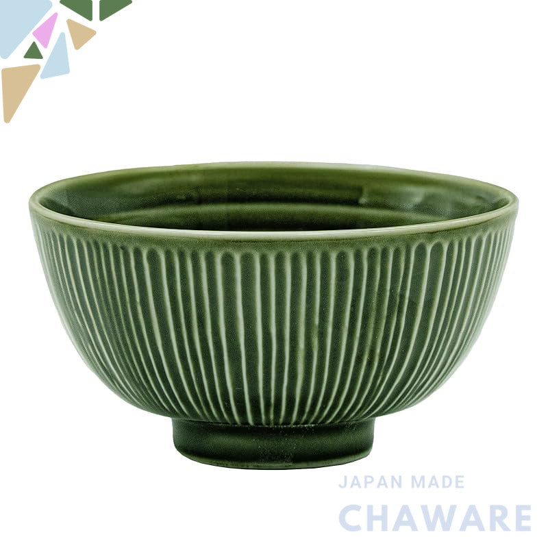 Aito Sogi 11cm Mino-yaki Rice Bowl - Green, Microwave & Dishwasher Safe, Made in Japan