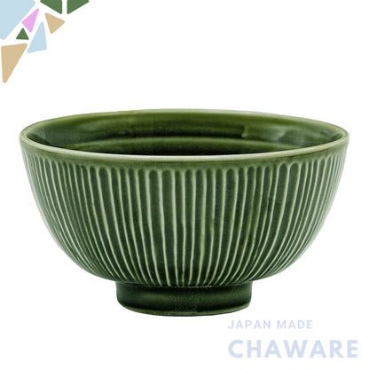 Aito Sogi 11cm Mino-yaki Rice Bowl - Green, Microwave & Dishwasher Safe, Made in Japan