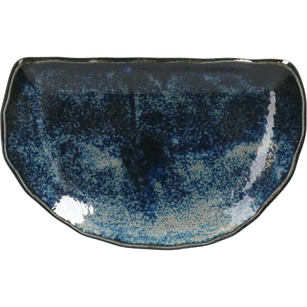 Mino Ware Half-Moon Long Plate – White Slip-Glazed, Dishwasher & Microwave Safe, Made in Japan