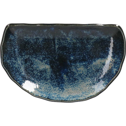 Mino Ware Half-Moon Long Plate – White Slip-Glazed, Dishwasher & Microwave Safe, Made in Japan