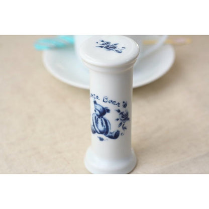 cerapockke Rose Bear 3-Minute Hourglass, Made in Japan Seto Ware Tea Timer for Herb & Black Tea